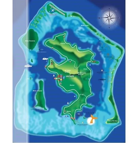 Bora Bora map snorkeling site Aquarium
